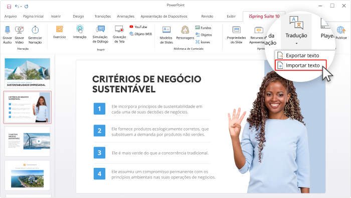 Como importar texto no iSpring Suite