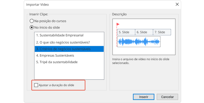 Ajustar a duração do slide no iSpring Suite