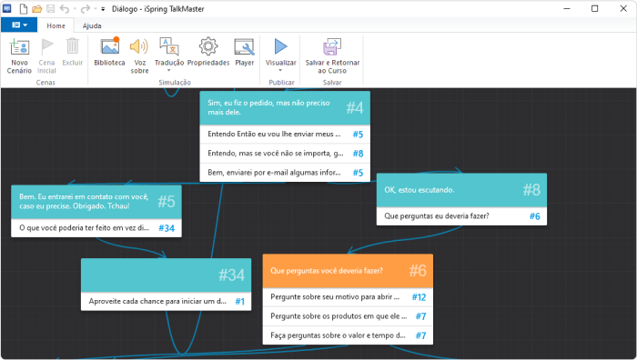 Criando uma simulação de diálogo no iSpring Suite
