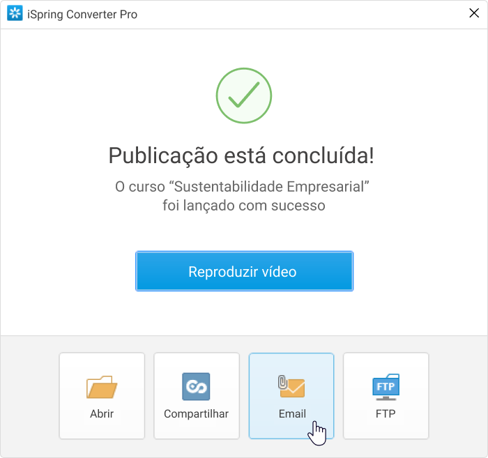 Compartilhando uma apresentação em vídeo por email