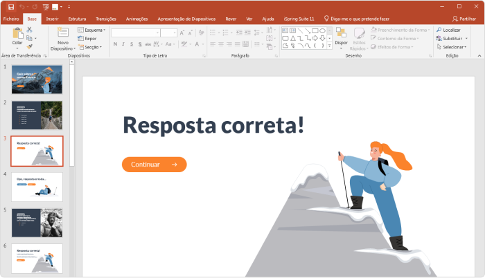 Jogo de perguntas e respostas feito no PowerPoint