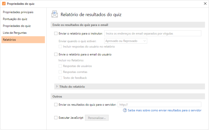 Elaborando relatórios sobre o resultado do quiz no iSpring Suite