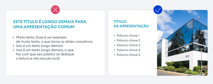 Dicas de apresentação PowerPoint: texto