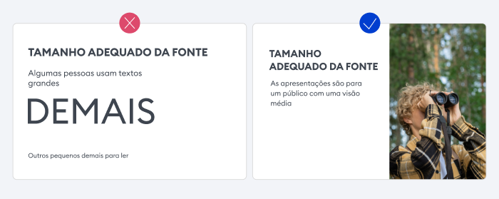 Dicas de apresentação PowerPoint: tamanho da fonte