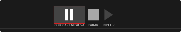 Botões de Parar e Colocar em Pausa