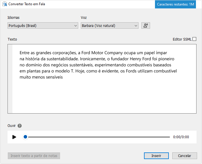 Converter Texto em Fala