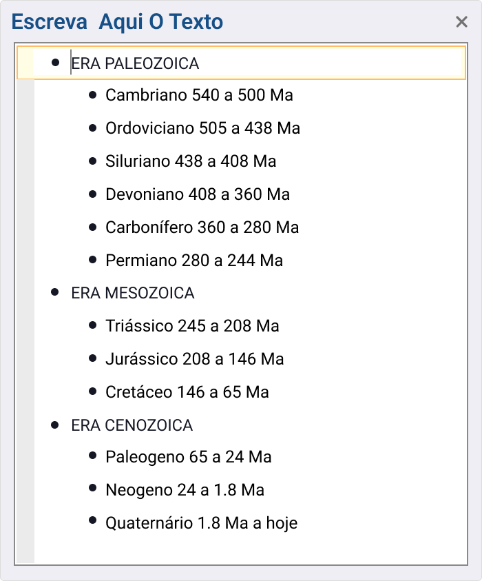 Painel de texto no PowerPoint 2019 para Smart Art, Linha do tempo interativa