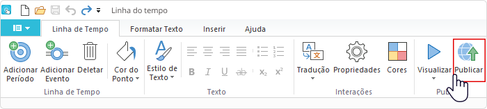 Publicando sua linha do tempo